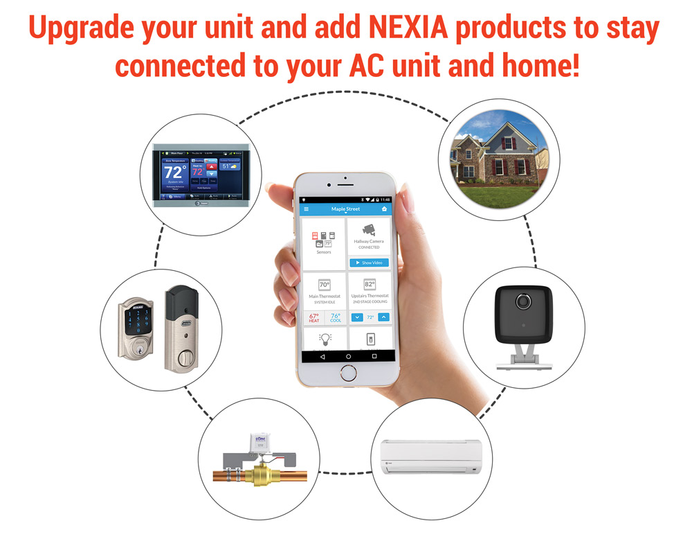 upgrade your unit and add NEXIA products to stay connected to your AC unit and home!